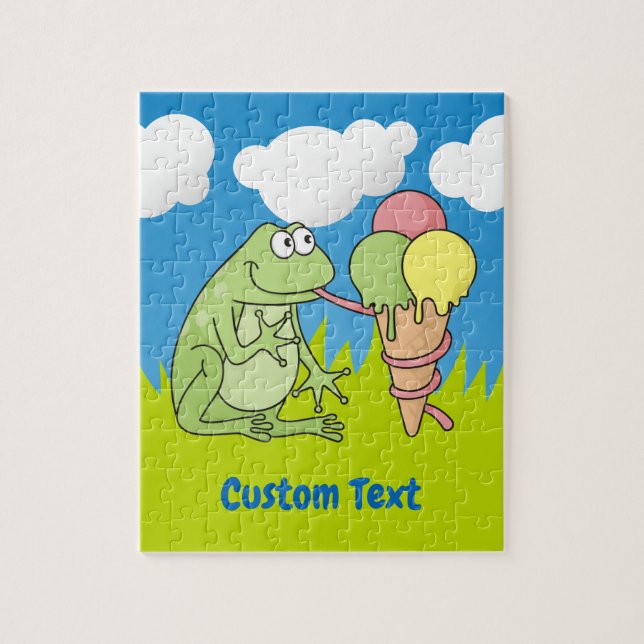 Frog with Icecream Jigsaw Puzzle (Vertical)