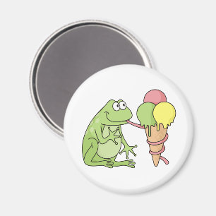 Frog with Icecream Magnet