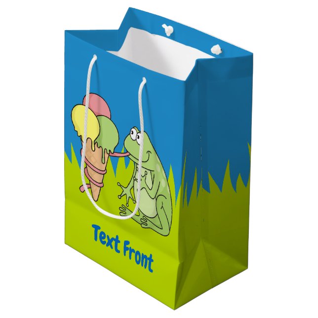 Frog with Icecream Medium Gift Bag (Front Angled)