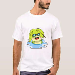 Frog with Leaf at Swimming T-Shirt