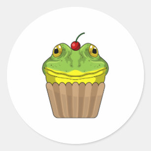 Frog with Muffin Classic Round Sticker