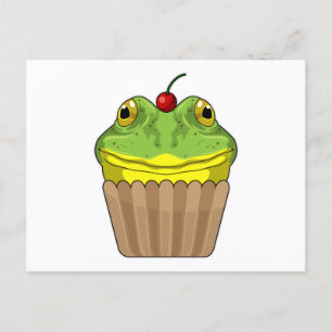 Frog with Muffin Postcard