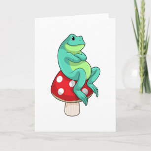 Frog with Mushroom Card