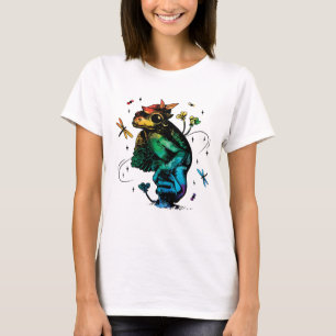 Frog with mushroom Cottagecore Hand Drawn Style T-Shirt