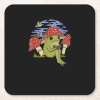 Frog With Mushroom Hat - Cottagecore Goblincore Bo