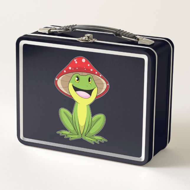 Frog with Mushroom Metal Lunch Box (Front)