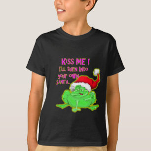 Frog with Santa hat Funny saying T-Shirt