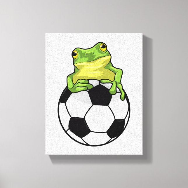 Frog with Soccer ball Canvas Print (Front)