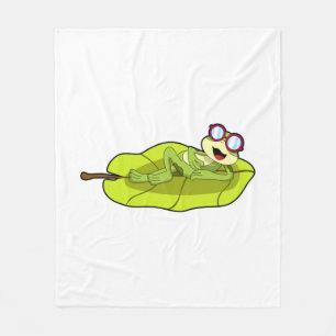 Frog with Sunglasses Fleece Blanket