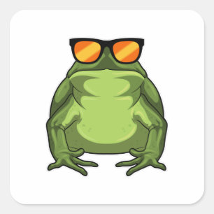 Frog with Sunglasses Square Sticker