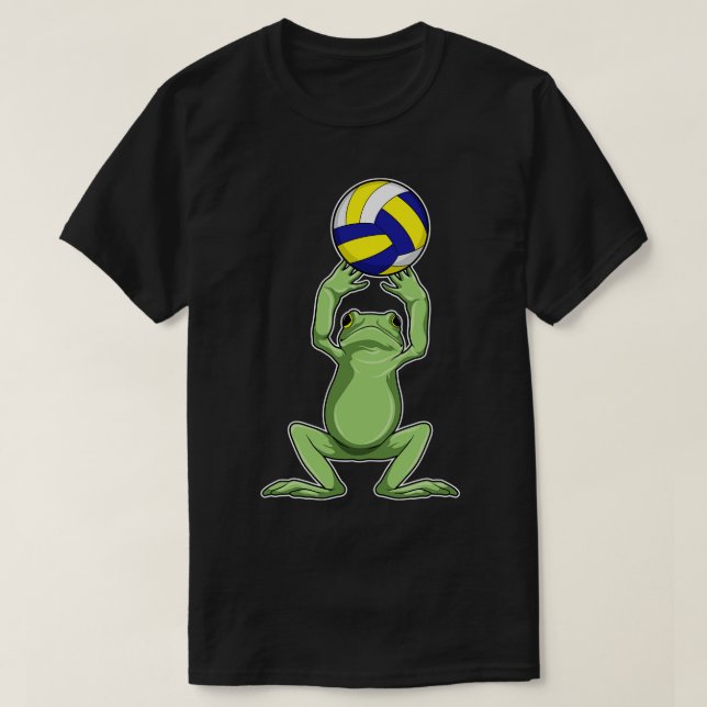 Frog with Volleyball T-Shirt (Design Front)