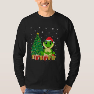 Frog Xmas Tree Lighting Santa Hat Frog Christmas T-Shirt
