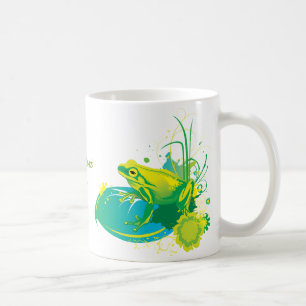 Frog yellow green custom mug