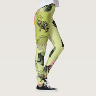 Frogcore and Mushrooms Lover Aesthetic Leggings