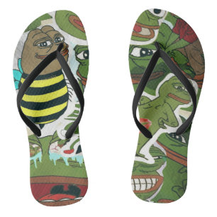 Froge Collage Flip Flops