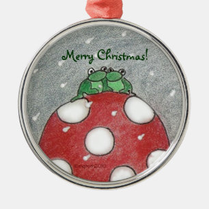 frogee Christmas :-) Metal Ornament