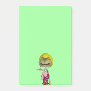 frogface blonde girl post-it notes