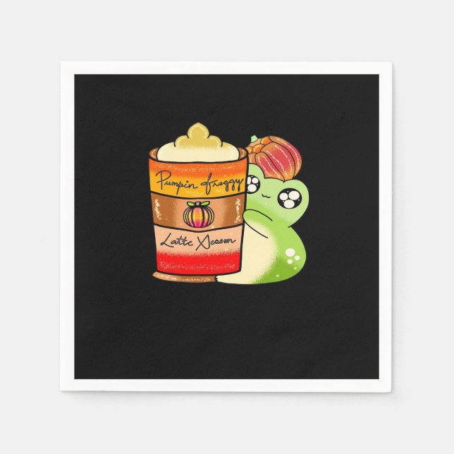 Frogg Drinking Spicy Pumpkin Latte Napkin (Front)