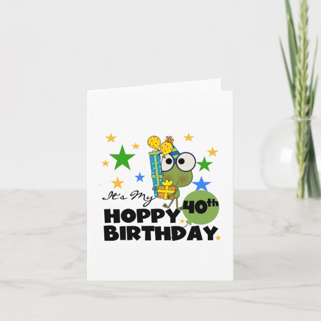 Froggie Hoppy 40th Birthday Card (Front)