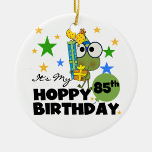 Froggie Hoppy 85th Birthday Ceramic Ornament