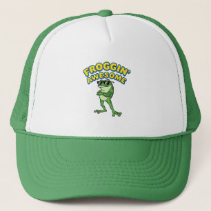 Froggin Awesome Cool Frog Trucker Hat
