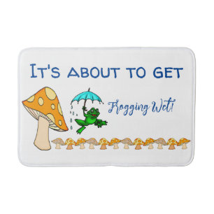 Frogging Wet! Mushroom Bathroom Bath Mat