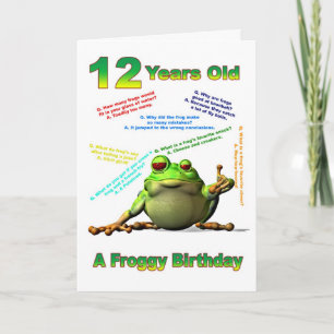 Froggy ami 12ème anniversaire carte avec des blagu