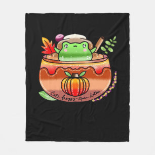 Froggy Delight Pumpkin Spice Latte Season Fleece Blanket
