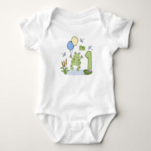 Froggy First Birthday Baby Bodysuit