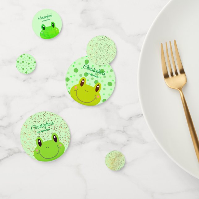 Froggy First Birthday Party Frog Confetti (Group)