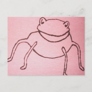 froggy log legs in pink postcard