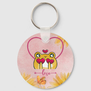 Froggy Love: Hopping Hearts Keychain