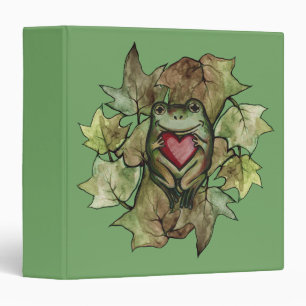 Froggy lover art fun frogs  and heart              binder
