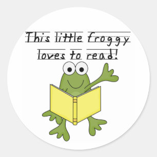 Froggy Loves to Read T-shirts and Gifts Classic Round Sticker