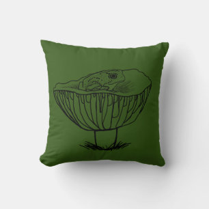 Froggy on a Mushroom Throw Pillow