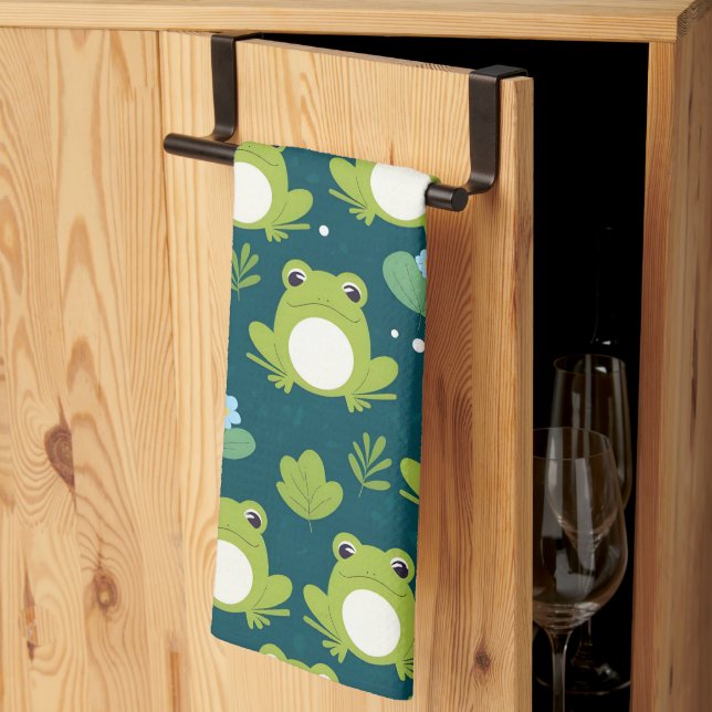 Froggy Pattern Kitchen Towel (Thirds Fold)