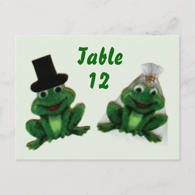 Froggy Wedding - Table Number Postcard (Front)