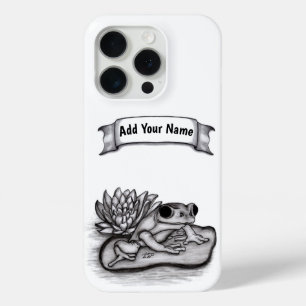 Froggy with Lotus Flower , Add Your Name iPhone 15 Pro Case
