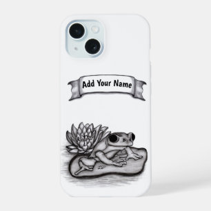 Froggy with Lotus Flower , Add Your Name iPhone 15 Case