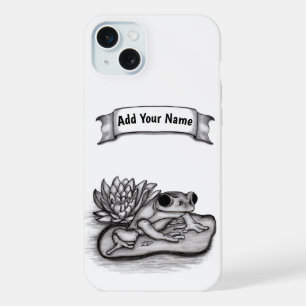 Froggy with Lotus Flower , Add Your Name iPhone 15 Plus Case