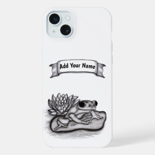 Froggy with Lotus Flower , Add Your Name iPhone 15 Plus Case