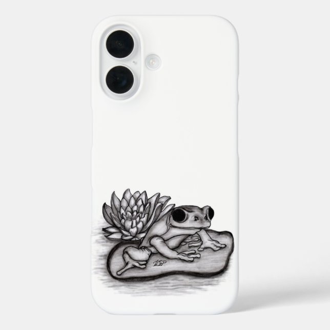Froggy with Lotus Flower Case-Mate iPhone Case (Back)