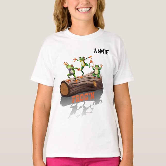 "Frog'n Customizable Girl's T-Shirt (Front)