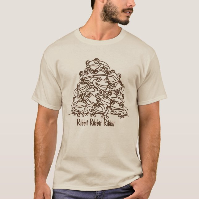 Frogs Abstract Brown Line Art Personalized  T-Shirt (Front)