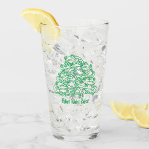 Frogs Abstract Green Line Art Personalized Glass