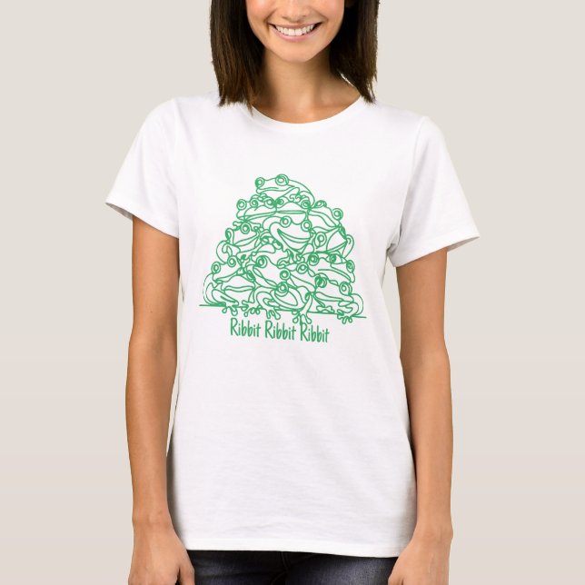 Frogs Abstract Green Line Art Personalized  T-Shirt (Front)