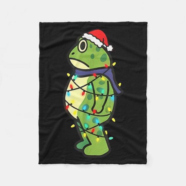 Frogs Against Fascism Portland Frog Protest Christ Fleece Blanket (Front)