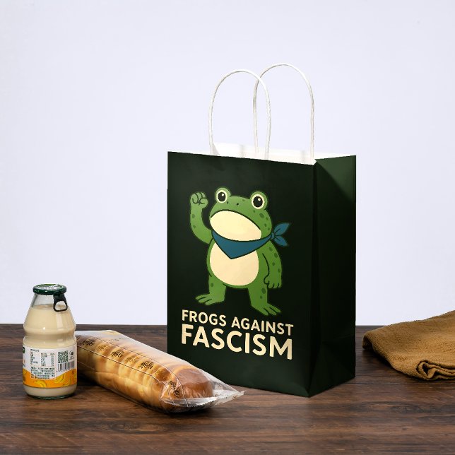 Frogs Against Fascism Portland Frog Protest Medium Gift Bag (Creator Uploaded)