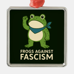 Frogs Against Fascism Portland Frog Protest Metal Ornament