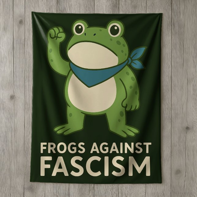 Frogs Against Fascism Portland Frog Protest Sherpa Blanket (Creator Uploaded)